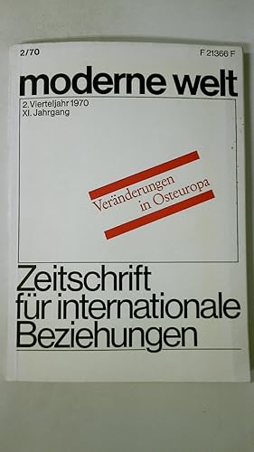 Bild des Verkufers fr MODERNE WELT. Zeitschrift fr internationale Beziehungen zum Verkauf von Butterfly Books GmbH & Co. KG