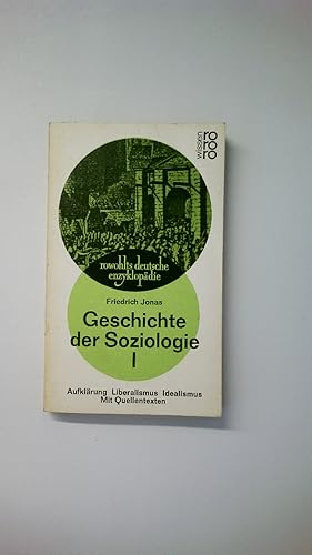 Bild des Verkufers fr GESCHICHTE DER SOZIOLOGIE 1. Herausgegeben und eingeleitet von Stephan Moebius zum Verkauf von Butterfly Books GmbH & Co. KG