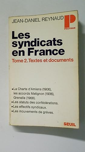 Seller image for LES SYNDICATS EN FRANCE. Tome 2 for sale by Butterfly Books GmbH & Co. KG