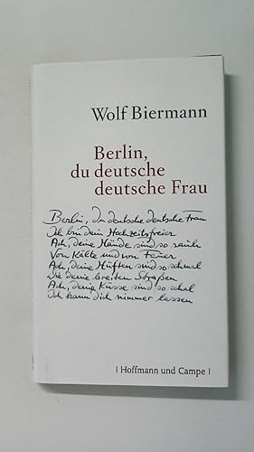 Bild des Verkufers fr BERLIN, DU DEUTSCHE DEUTSCHE FRAU. Gedichte zum Verkauf von Butterfly Books GmbH & Co. KG