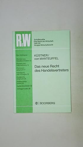 Seller image for DAS NEUE RECHT DES HANDELSVERTRETERS. for sale by Butterfly Books GmbH & Co. KG