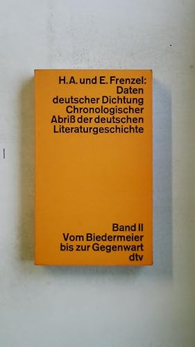 Bild des Verkufers fr DATEN DEUTSCHER DICHTUNG BAND 2. zum Verkauf von Butterfly Books GmbH & Co. KG