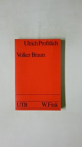 Bild des Verkufers fr VOLKER BRAUN. Studien zu seinem dramat. u. erzhler. Werk zum Verkauf von Butterfly Books GmbH & Co. KG