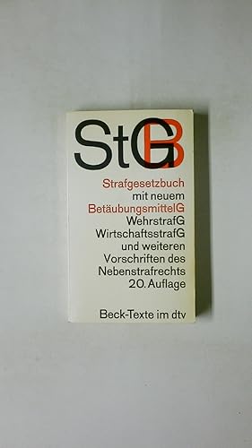 Bild des Verkufers fr STGB STRAFGESETZBUCH. BetubungsmittelG, WehrstrafG, WirtschaftsstrafG, Vlkerstrafgesetzbuch und weitere Vorschriften zum Verkauf von Butterfly Books GmbH & Co. KG