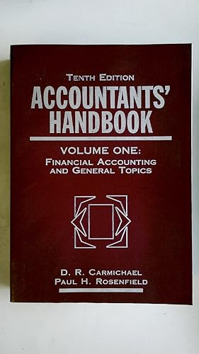 Seller image for ACCOUNTANTS HANDBOOK. Volume One Financial Accounting and General Topics for sale by Butterfly Books GmbH & Co. KG