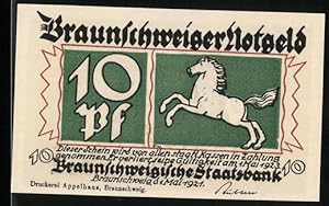 Immagine del venditore per Notgeld Braunschweig 1921, 10 Pfennig, Eulenspiegel mit Eule und Spiegel venduto da Bartko-Reher