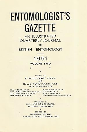 Entomologist's Gazette. Vol. 2(1951), Title page