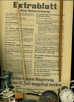Bild des Verkufers fr Flugblatt: / Extrablatt Neue Notverordnung / Reichstagswahl 31. Juli 1932/ Format 31 x 21 cm. 1 Blatt einseitig bedruckt. zum Verkauf von Umbras Kuriosittenkabinett