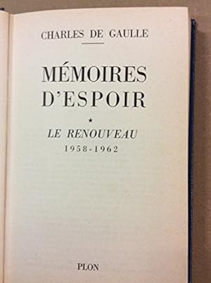 Bild des Verkufers fr Memoires D'espoir : Le Renouveau 1958-1962 zum Verkauf von Ammareal