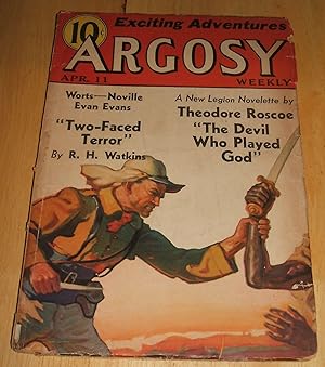 Imagen del vendedor de Argosy Weekly for April 11th, 1936 // The Photos in this listing are of the magazine that is offered for sale a la venta por biblioboy