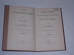 Bild des Verkufers fr Ciceros Reden fr T. Annius Milo, fr Q. Ligarius und fr den Knig Deiotarus. Ciceros Ausgewaehlte Reden. Fnfter Band. zum Verkauf von Der-Philo-soph