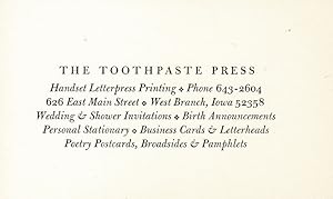 Toothpaste Press / handset letterpress printing