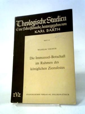 Seller image for Immanuel-Botschaft im Rahmen des koniglichen Zionsfestes for sale by World of Rare Books