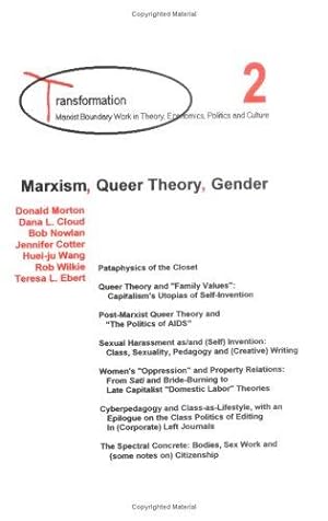 Image du vendeur pour Marxism, Queer Theory, Gender (Transformation--Marxist Boundary Work in Theory, Economics,) mis en vente par WeBuyBooks