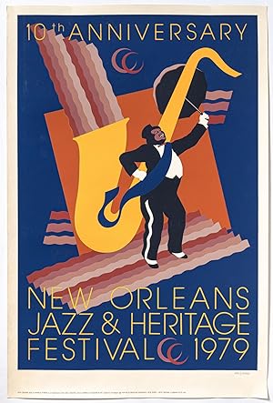 Bild des Verkufers fr [Poster]: 10th Anniversary - New Orleans Jazz & Heritage Festival, 1979 zum Verkauf von Between the Covers-Rare Books, Inc. ABAA