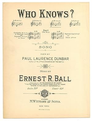 Image du vendeur pour [Sheet music]: Who Knows mis en vente par Between the Covers-Rare Books, Inc. ABAA