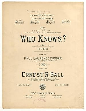 Seller image for [Sheet music]: Who Knows for sale by Between the Covers-Rare Books, Inc. ABAA