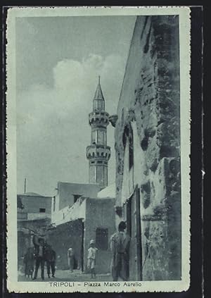 Mondschein-Ansichtskarte Tripoli, Piazza Marco Aurelio