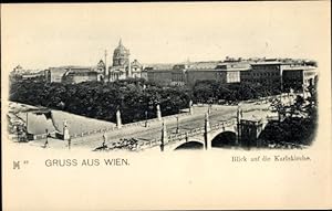 Ansichtskarte / Postkarte Wien 4 Wieden, Karlskirche, Brücke