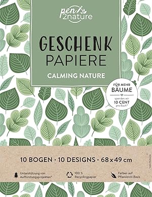 Image du vendeur pour Geschenkpapier-Buch Calming Nature | 100% Recyclingpapuer mis en vente par moluna