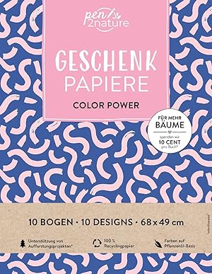 Image du vendeur pour Geschenkpapier-Buch Color Power | 100% Recyclingpapuer mis en vente par moluna