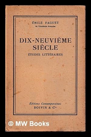 Seller image for Dix-neuvime sicle : tudes littraires for sale by MW Books Ltd.