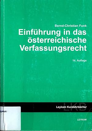 Bild des Verkufers fr Einfhrung in das sterreichische Verfassungsrecht zum Verkauf von avelibro OHG