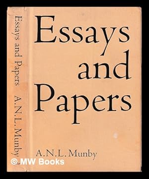 Bild des Verkufers fr Essays and papers / A.N.L. Munby ; edited, with an introd., by Nicholas Barker zum Verkauf von MW Books Ltd.