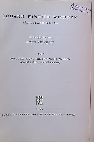 Imagen del vendedor de Smtliche Werke, Bd. 1: Die Kirche und ihr soziales Handeln (Grundstzliches u. Allgemeines) a la venta por books4less (Versandantiquariat Petra Gros GmbH & Co. KG)