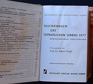 Immagine del venditore per Taschenbuch des ffentlichen Lebens 1977, Bundesrepublik Deutschland venduto da books4less (Versandantiquariat Petra Gros GmbH & Co. KG)