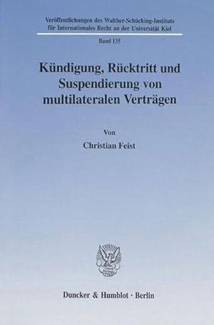 Seller image for Kündigung, Rücktritt und Suspendierung von multilateralen Verträgen. for sale by AHA-BUCH GmbH
