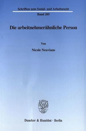 Seller image for Die arbeitnehmerhnliche Person. for sale by AHA-BUCH GmbH