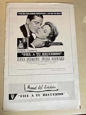 Imagen del vendedor de My Foolish Heart Spanish Pressbook 1950 Dana Andrews, Susan Hayward a la venta por AcornBooksNH