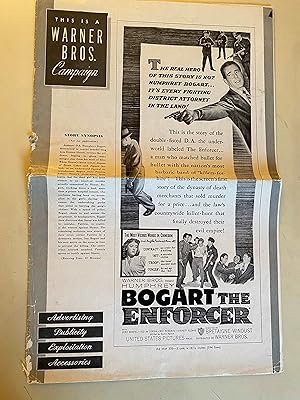 Imagen del vendedor de The Enforcer Pressbook 1951 Humphrey Bogart, Zero Mostel a la venta por AcornBooksNH