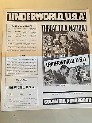 Image du vendeur pour Underworld, U.S.A. Pressbook 1960 Cliff Robertson, Samuel Fueller, rare! mis en vente par AcornBooksNH
