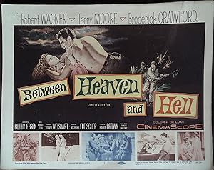 Image du vendeur pour Between Heaven and Hell Lobby Title Card 1956 Robert Wagner, Terry Moore mis en vente par AcornBooksNH