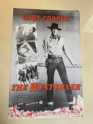 Imagen del vendedor de The Westerner Pressbook 1940 Gary Cooper, Walter Brennan a la venta por AcornBooksNH