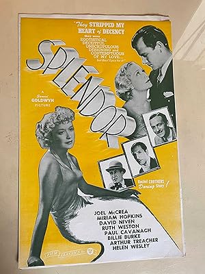 Seller image for Splendor Pressbook1935 Miriam Hopkins, Joel McCrea for sale by AcornBooksNH