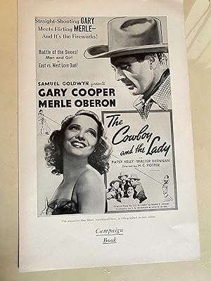 Seller image for The Cowboy and the Lady Pressbook1938 Gary Cooper, Merle Oberon, Walter Brennan for sale by AcornBooksNH