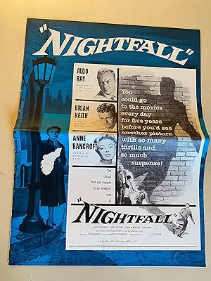Image du vendeur pour Nightfall Pressbook 1957 Aldo Ray, Brian Keith, Anne Bancroft! mis en vente par AcornBooksNH