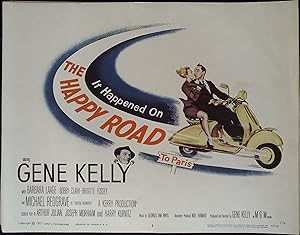 Image du vendeur pour The Happy Road Lobby Title Card 1957 Gene Kelly, Barbara Laage! mis en vente par AcornBooksNH