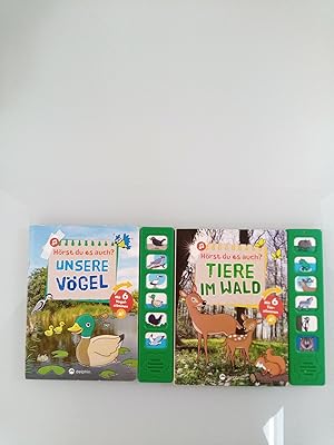 Bild des Verkufers fr Konvolut 2 Bcher: Tiere im Wald - hrst du es auch? : mit 6 Tierstimmen; Unsere Vgel Texte: Sandra Noa ; Illustrationen: Vera Brggemann zum Verkauf von SIGA eG