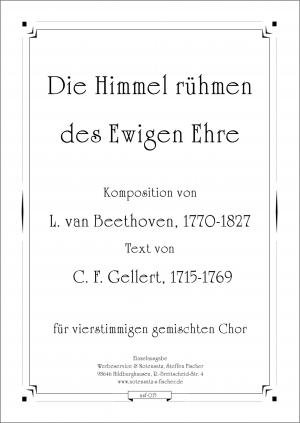 Seller image for Die Himmel rhmen des Ewigen Ehre for sale by Werbeservice & Notensatz Steffen Fischer