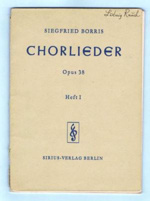 Image du vendeur pour Chorlieder, Op. 38, Heft 1 mis en vente par Werbeservice & Notensatz Steffen Fischer