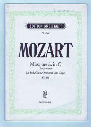 Seller image for Missa brevis C-Dur KV 258, Klavierauszug for sale by Werbeservice & Notensatz Steffen Fischer