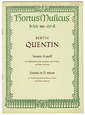 Seller image for Sonate d-moll fr Altblockflte oder Querflte oder Violine und Basso continuo for sale by Werbeservice & Notensatz Steffen Fischer