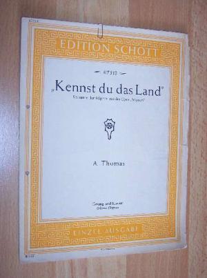 Imagen del vendedor de Kenst du das Land, aus der Oper Mignon a la venta por Werbeservice & Notensatz Steffen Fischer