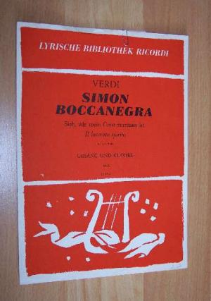 Image du vendeur pour Simon Boccanegra mis en vente par Werbeservice & Notensatz Steffen Fischer