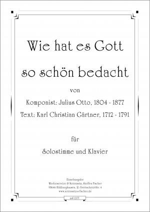 Seller image for Wie hat es Gott so schn bedacht for sale by Werbeservice & Notensatz Steffen Fischer