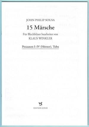 Bild des Verkufers fr 15 Mrsche - Posaunen I-IV, Tuba zum Verkauf von Werbeservice & Notensatz Steffen Fischer